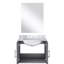 24 po L x P 22 po. Meuble-lavabo gris foncé avec comptoir en marbre et miroir-1650007080