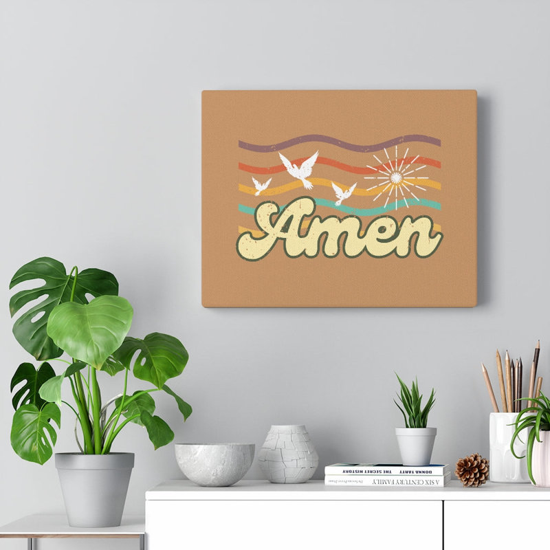 Amen Three Doves - Wrapped Canvas Print