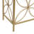 Gold Metal Geometric Open Style Quatrefoil Frame Living Room Console Table with Glass Top