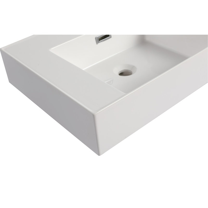 Lavabo en résine pour meuble-lavabo, comptoir de meuble-lavabo seulement