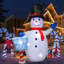 Bonhomme de neige avec panneau gonflable