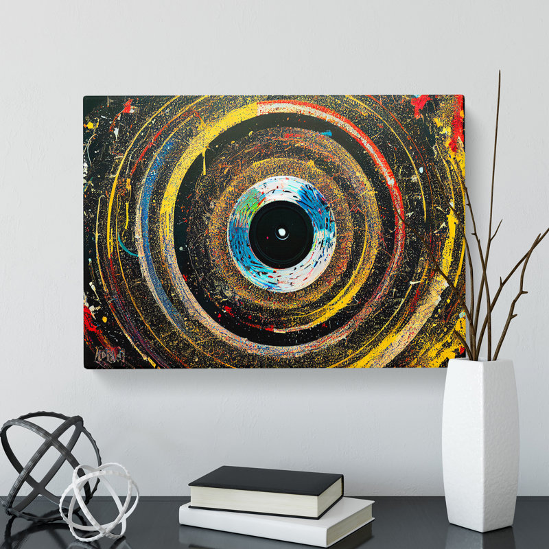 Vinyl Record Abstract Vol.1 - Wrapped Canvas Painting, 35cm H x 50cm W x 3cm D