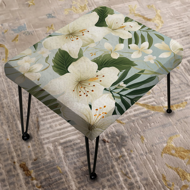 Motif floral minimaliste minimaliste - Repose-pieds rectangulaire tropical