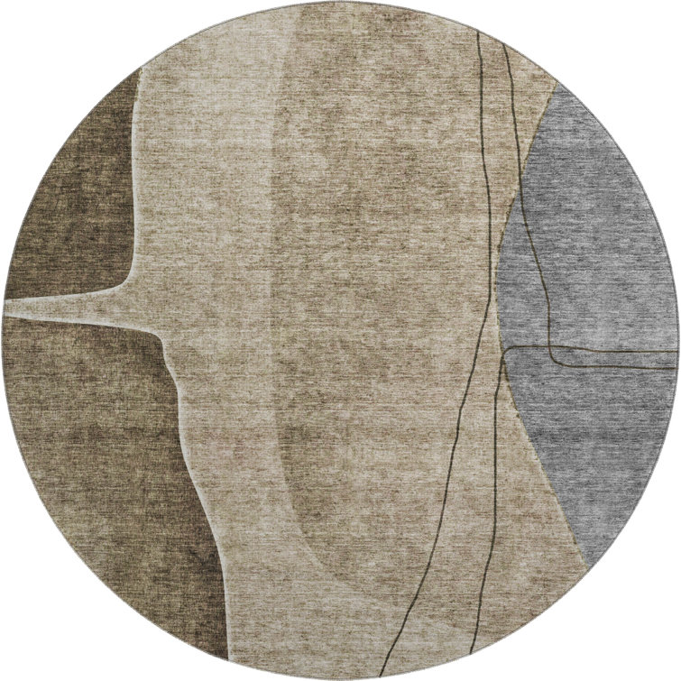 Premium Machine Washable Prisco Brown Rug