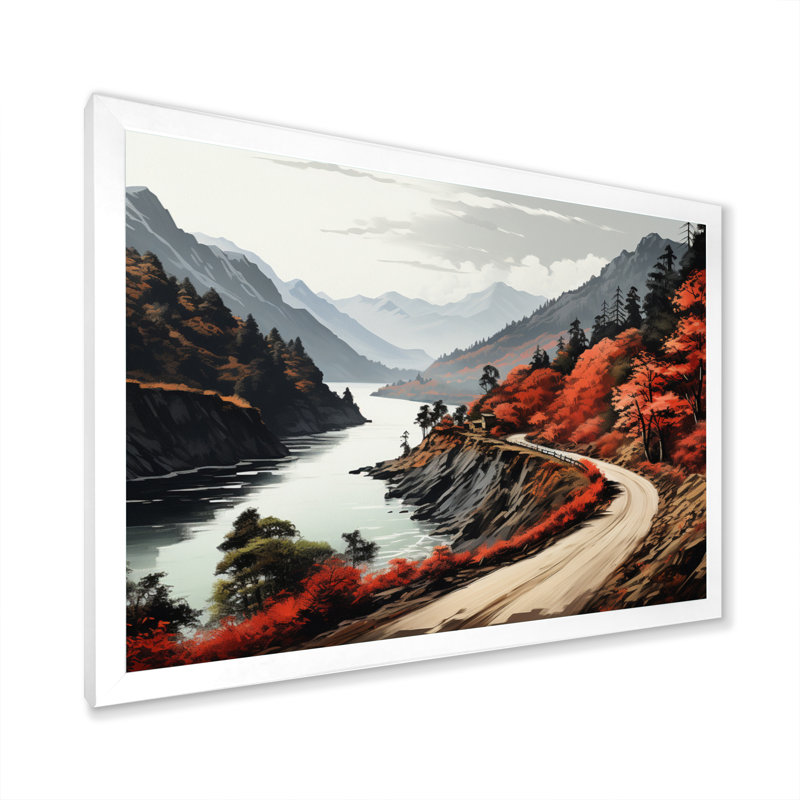 Endless River Journey Through Mountain II, Cadre simple blanc, H 16 po x l 32 po x P 1 po