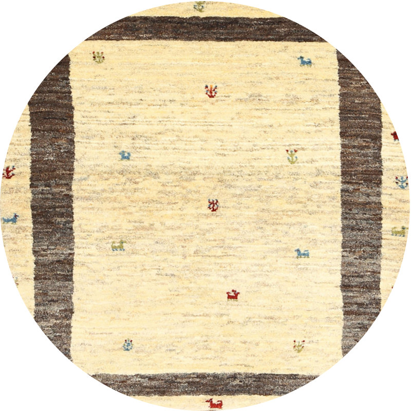 Surface beige contemporaine tapis, Rond 6 pi