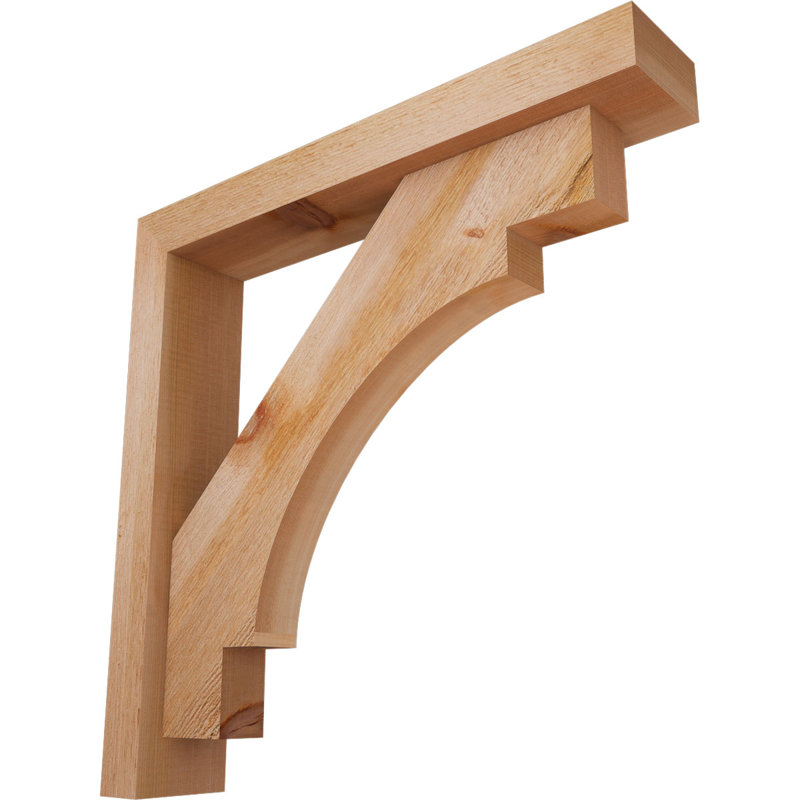 Merced Block Offset Brace Bracket, 22 x 22, 4"W Western Red Cedar (Rough Sawn)