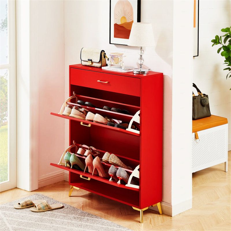 Armoire à chaussures pour le vestibule, Rouge