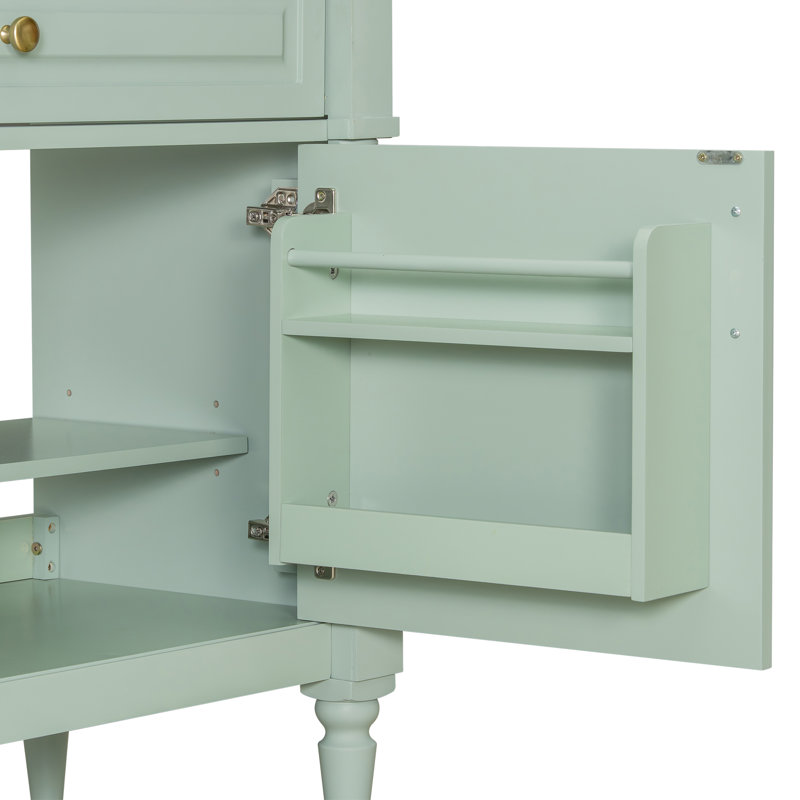 Elegant 36'' Bathroom Vanity With Ceramic Sink, Green