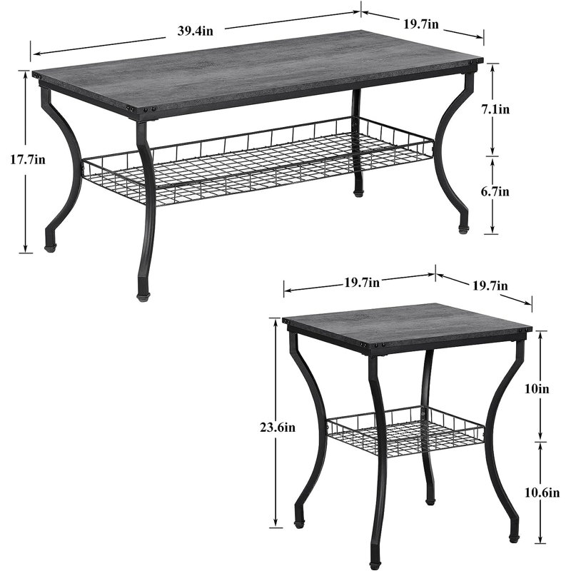 Table de bout Arfaan, Gris foncé