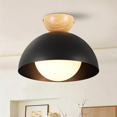 Plafonnier encastré moderne 11,8 po avec abat-jour en verre