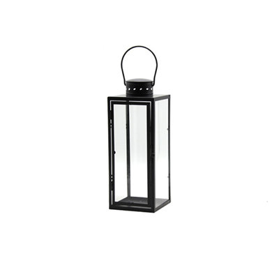 Tall Matte Black Metal Glass With Hanging Handle Windproof Candle Hanging  Tabletop Decor