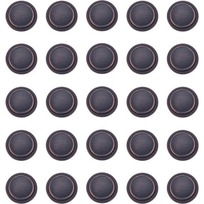 Poignée d'armoire droite à anneau droit, diamètre de 1,25 pouce, bronze huilé, paquet de 25
