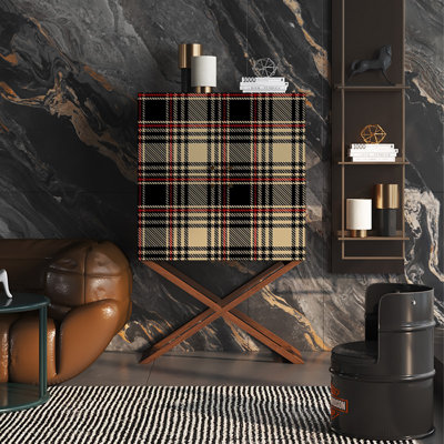 Pine Top Storage Cabinet with Stainless Steel Legs