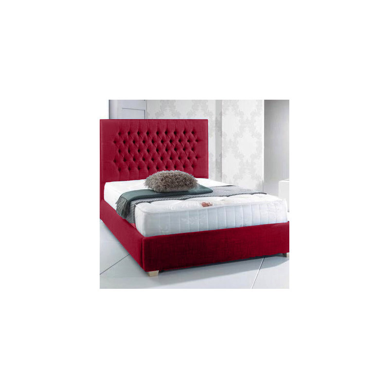 Upholstered Bed, Red, Kingsize (5')
