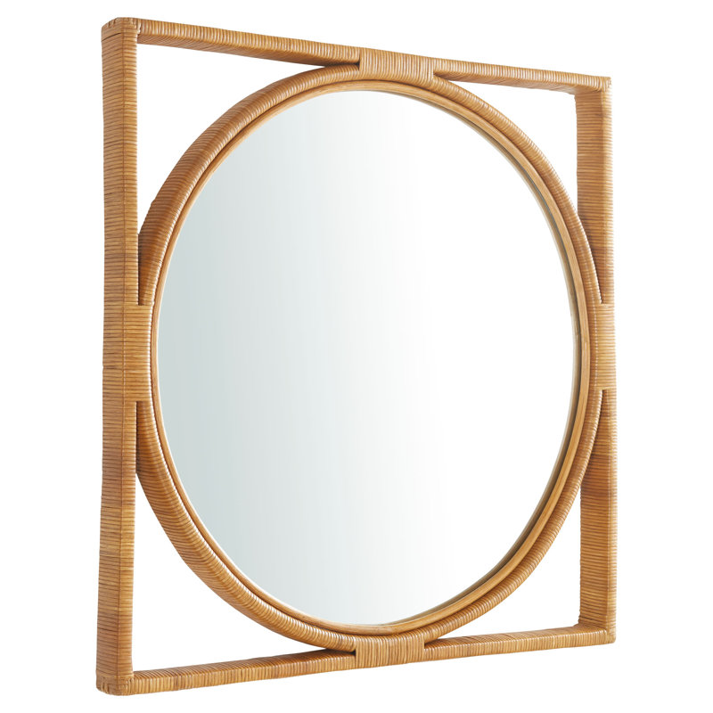 Pemba 34" Natural Rattan Rectangular Wall Mirror