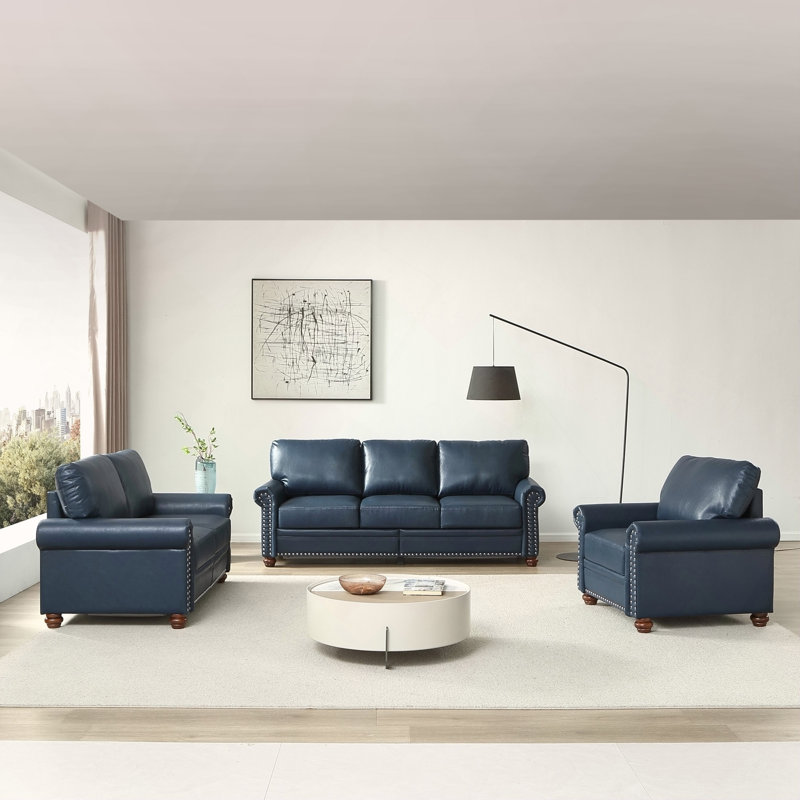 Canapé de salon avec canapé de rangement modulaire 1 + 2 + 3 bleu marine, Navy Blue