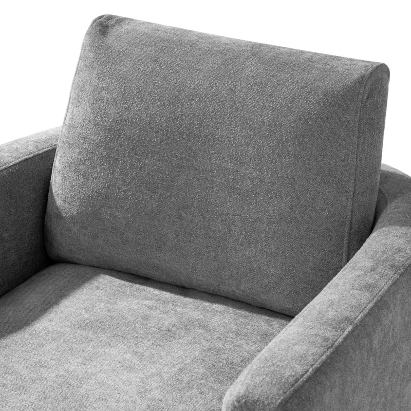 Fauteuil demi-tonneau pivotant en bois massif 31,25 W Nicha, Gris