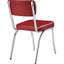 2 chaises d'appoint rembourrées rouges - structure de chaise améliorée, siège en mousse, structure de salle à manger deux,