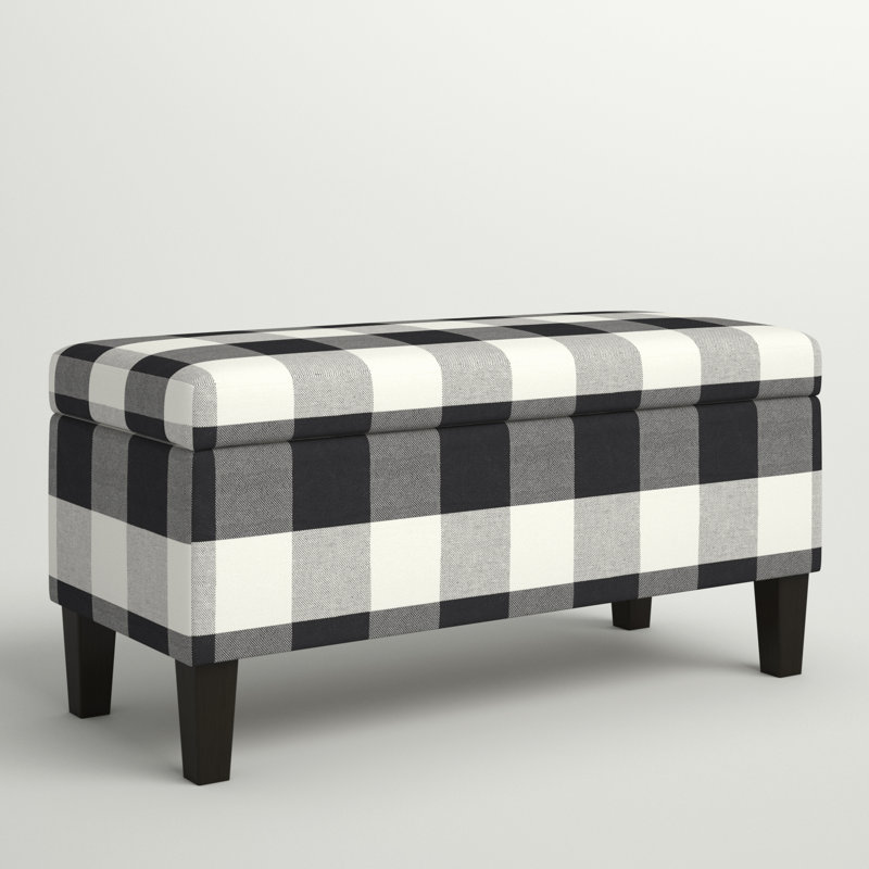 Banc de rangement rembourré Donnie, Noir, Noir