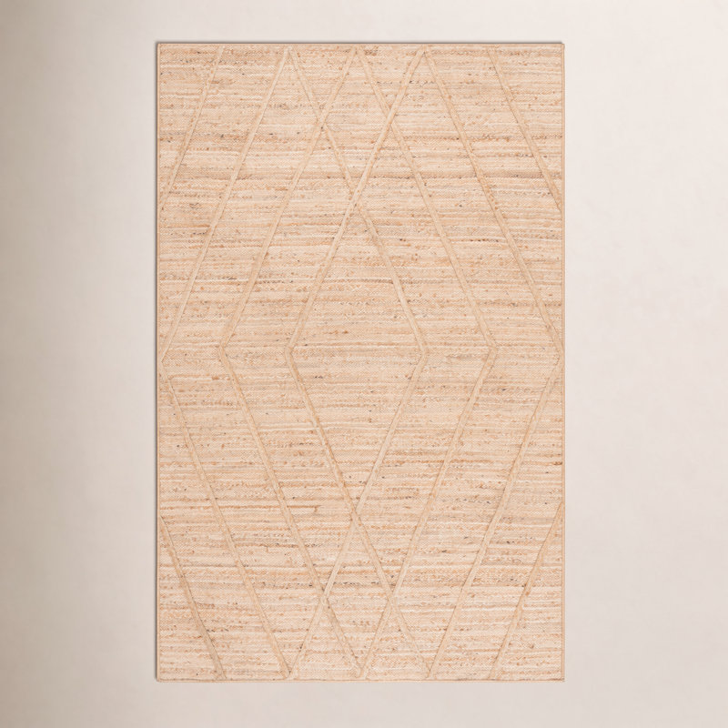 Flatweave Geometric Jute Rug, 9'-0" X 12'-0" Rectangle