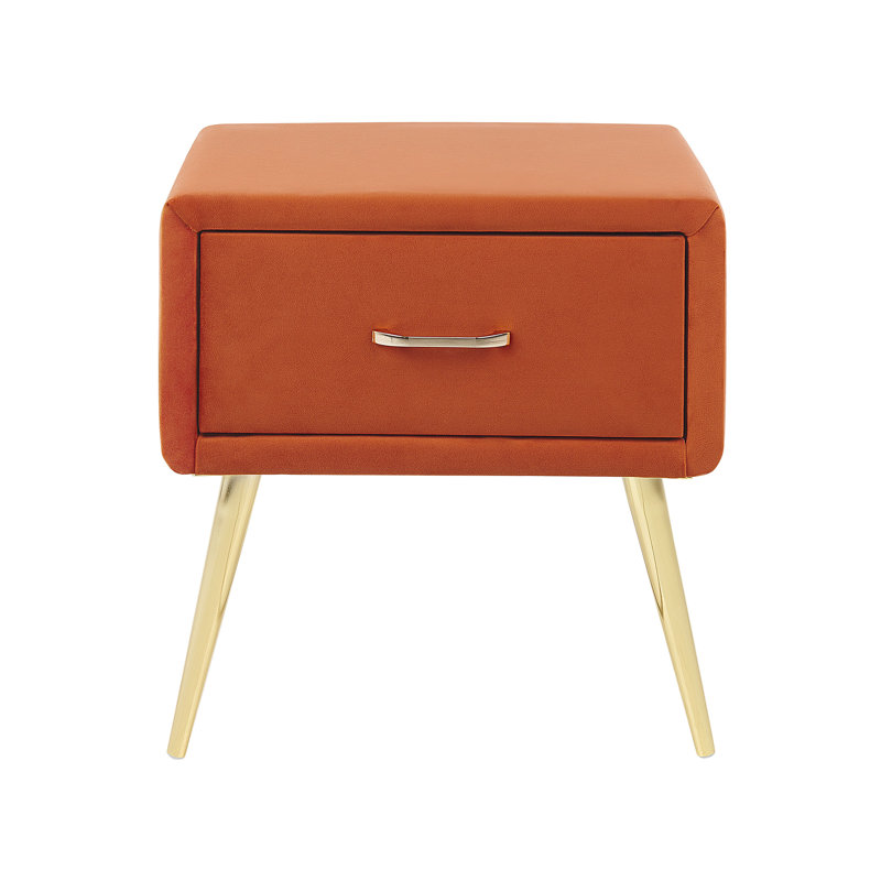 Flossie 46cm W Solid + Manufactured Wood Bedside Table, Orange