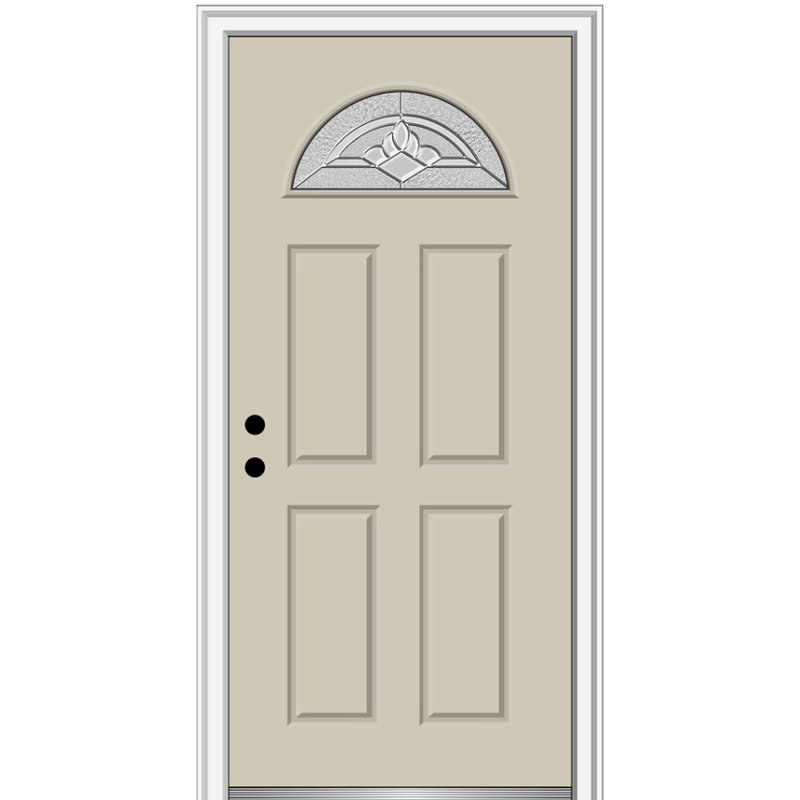 Grace Fiberglass Front Entry Doors, 80" H x 32" W x 1.75" D, Brilliant White, Left Hand/Inswing