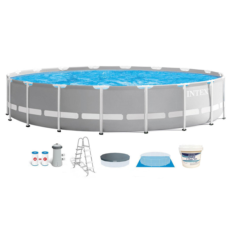 Round Frame Set Pool 48'' H x 216'' W x 216'' L , with Pump Included