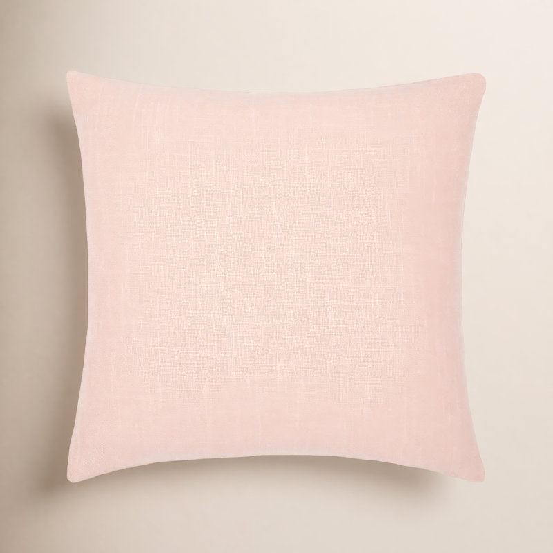 Decatur Embroidered Down Throw Pillow, 20" x 20", Dusty Pink/Pale Blue/Mustard, Down