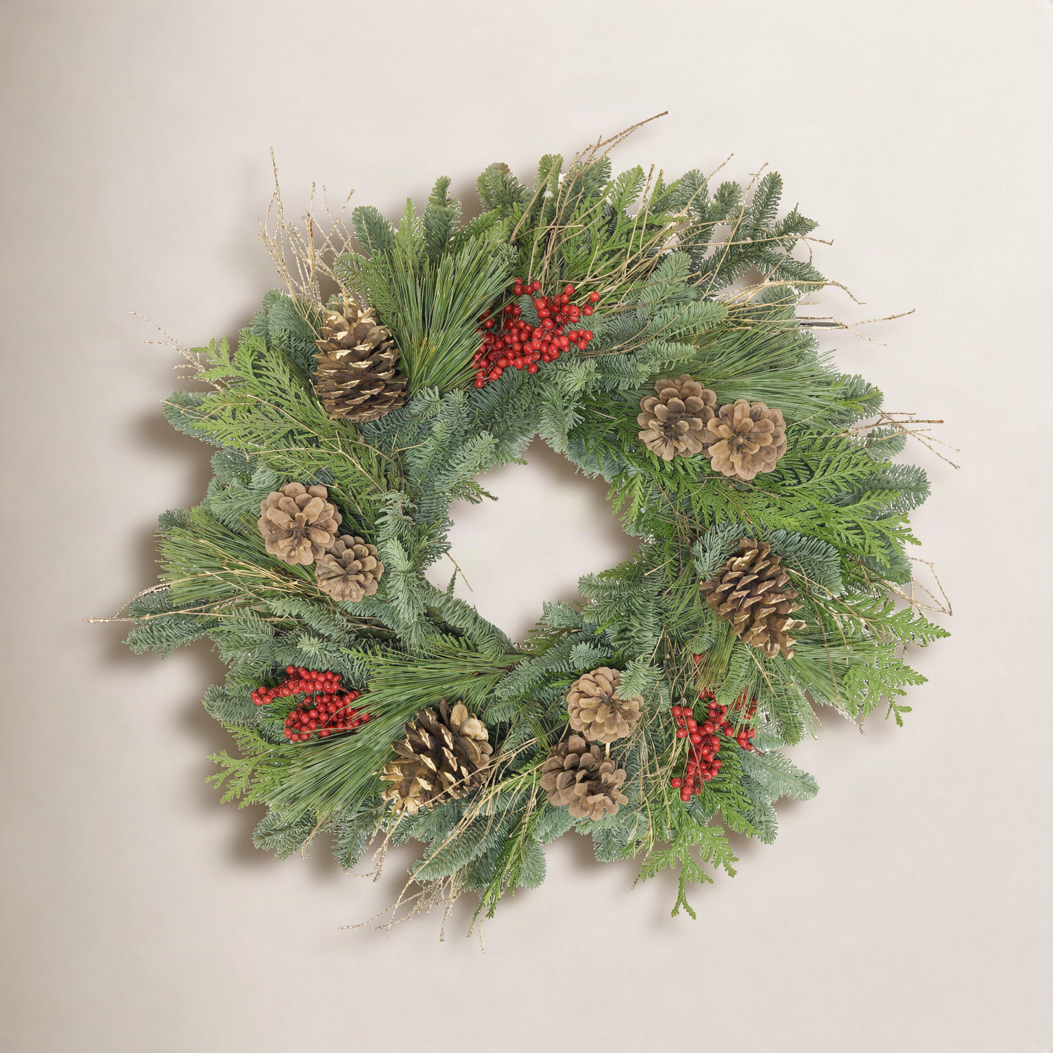 22" Handcrafted Pinecone Christmas Wreath