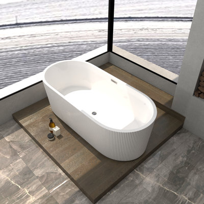 67'' x 29.5'' Freestanding Soaking Acrylic Bathtub