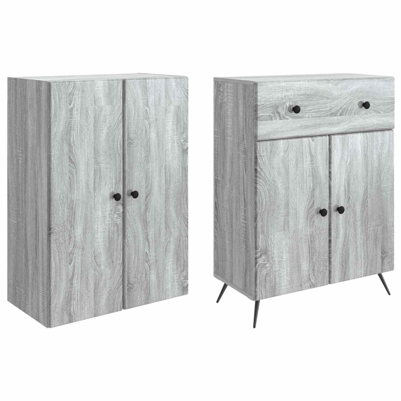 4 -Door 4 Storage Cabinet, Grey Sonoma
