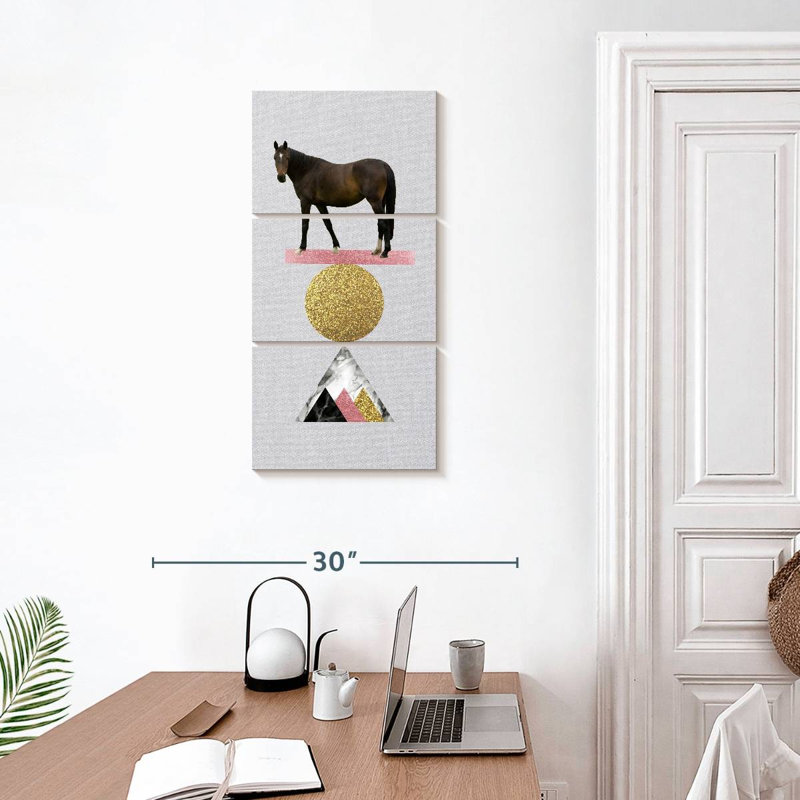 Cheval d'équilibre géométrique, H 32 po x l 15 po