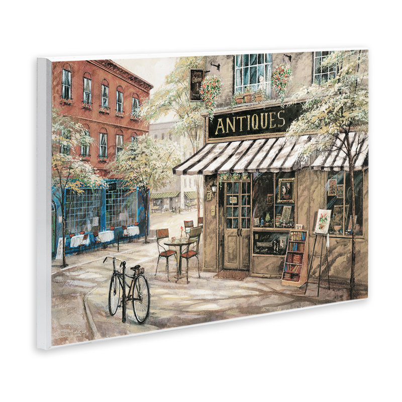Art mural Cozy Town Antiques Shop par Ruane Manning, H 10 po x l 15 po