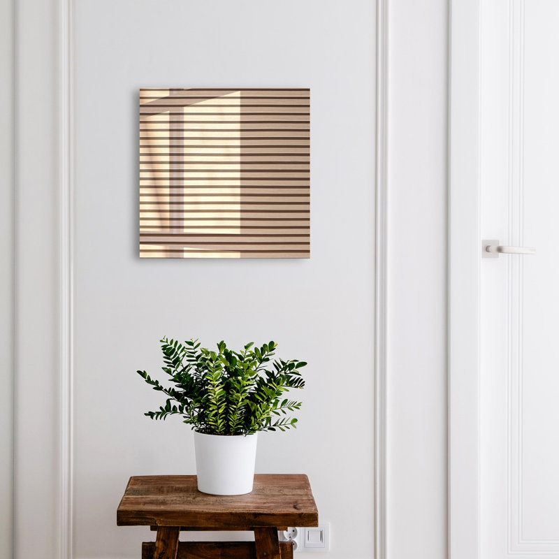 Key cabinet for home, Opens to the right, 30x30x5, White, Lines in warm tones without decoration, 