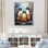 «Winter Feathers Penguin Family» - Art mural pingouin