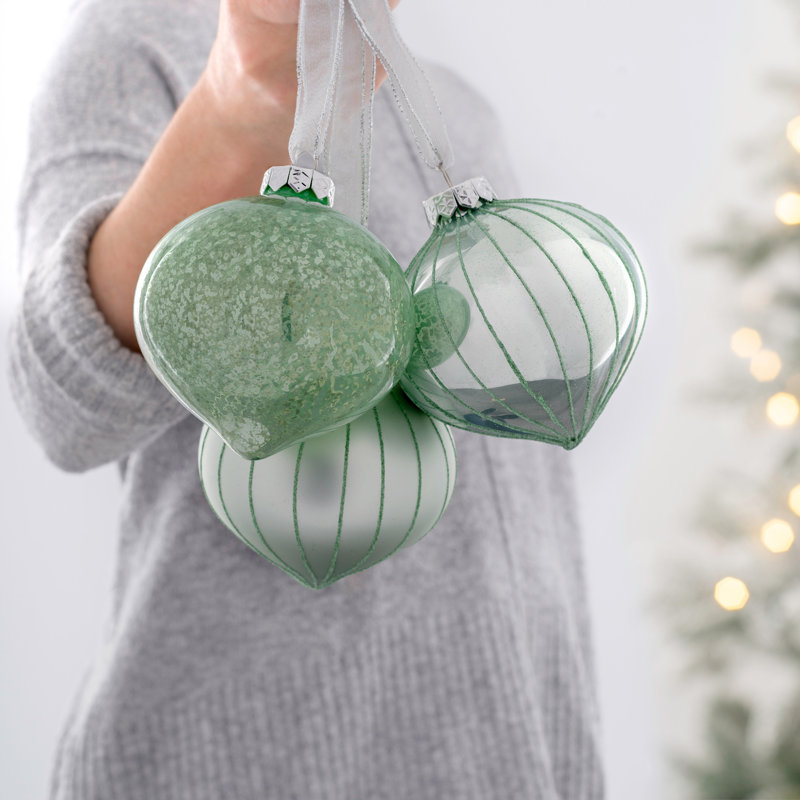 11cm Glass Ball Ornament, Mint Green