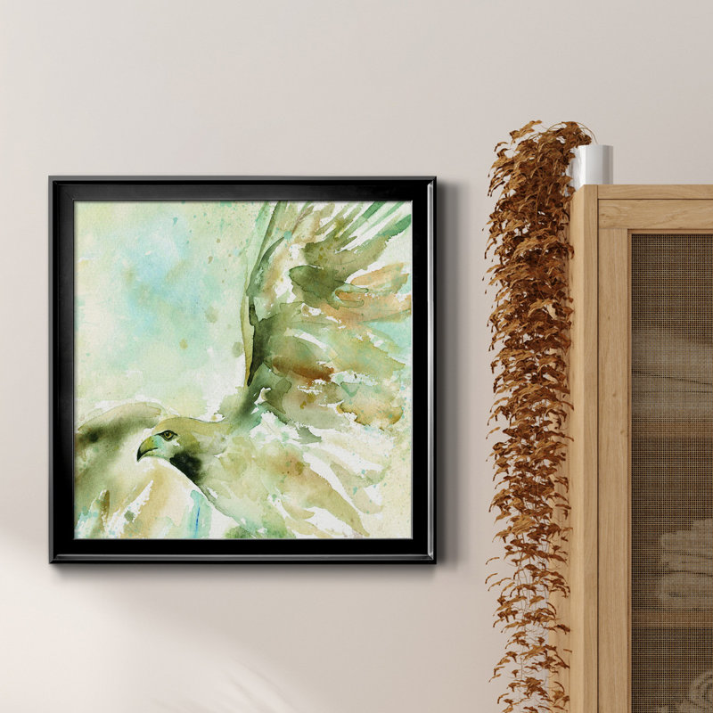 Prise de vol - Peinture sur toile encadrée, H 30,5 po x l 30,5 po x P 1,5 po, Noir