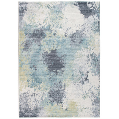 Tapis bleu et jaune