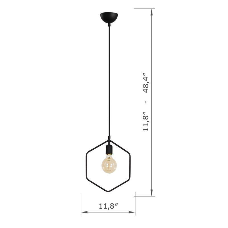 Adjustable Height Hexagonal Single Pendant