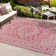 Aaleayah Medallion Textured Weave Fuchsia/Light Gray Indoor/Outdoor Rug