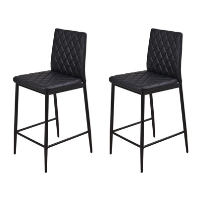 Upholstered Counter Stool with Metal Frame