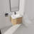 24" Single Sink Wall Mounted Bathroom Vanity,Floating Vanity With 2 Doors and White Resin Top