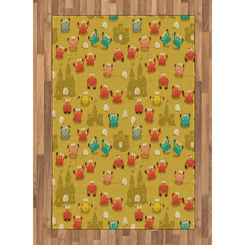 Tapis décoratif Crabs, Rectangle— 4 pi x 5 pi 8 po