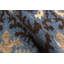 Tapis bleu / brun / ivoire à motif abstrait noué à la main 4 pi 1 po x 5 pi 8 po Abstract