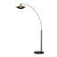 Lampe sur pied à arc 1 lumière Rancho Mirage - 86 po, finition laiton patiné, abat-jour noir mat et feuille d'or, M-121589499