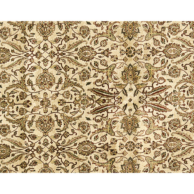 Hand Knotted Wool Area Rug in Beige