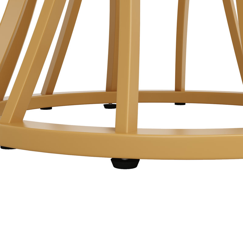 Round Metal Base Dining Table, Gold