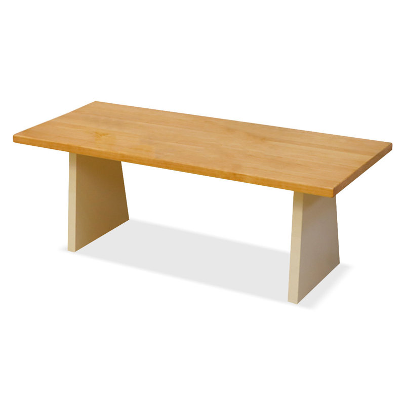 Bureaux rectangulaires en bois massif jaune clair, H 29,53 po x l 94,49 po x P 35,43 po
