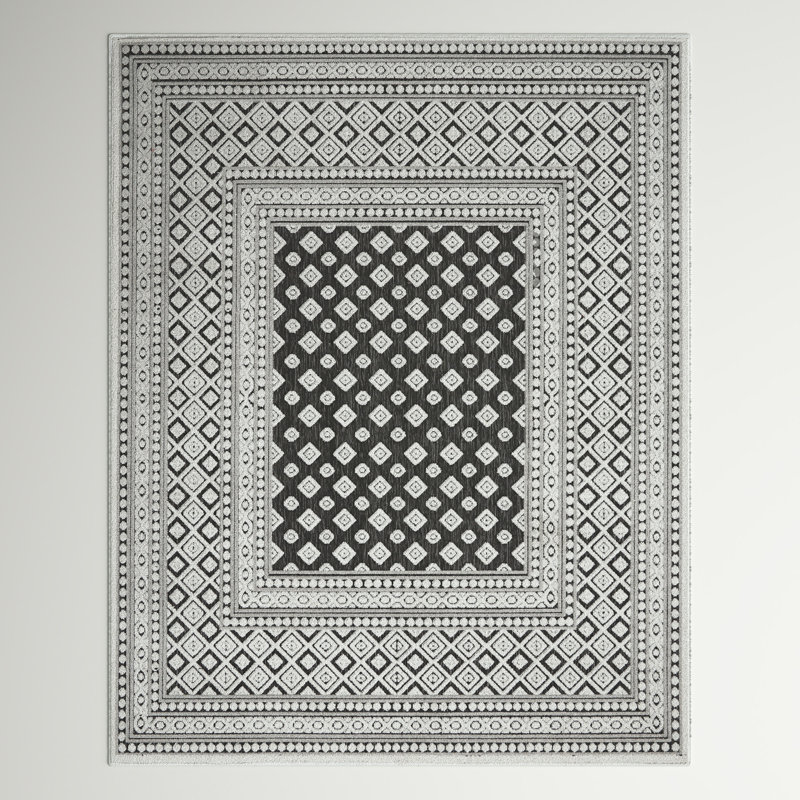Ady Geometric Indoor / Outdoor Rug, Rectangle 4' x 6'